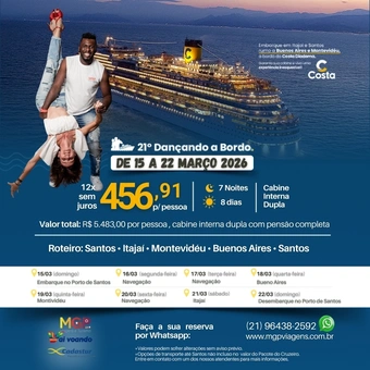 21º Cruzeiro Dançando a Bordo – 2026 | Costa Diadema